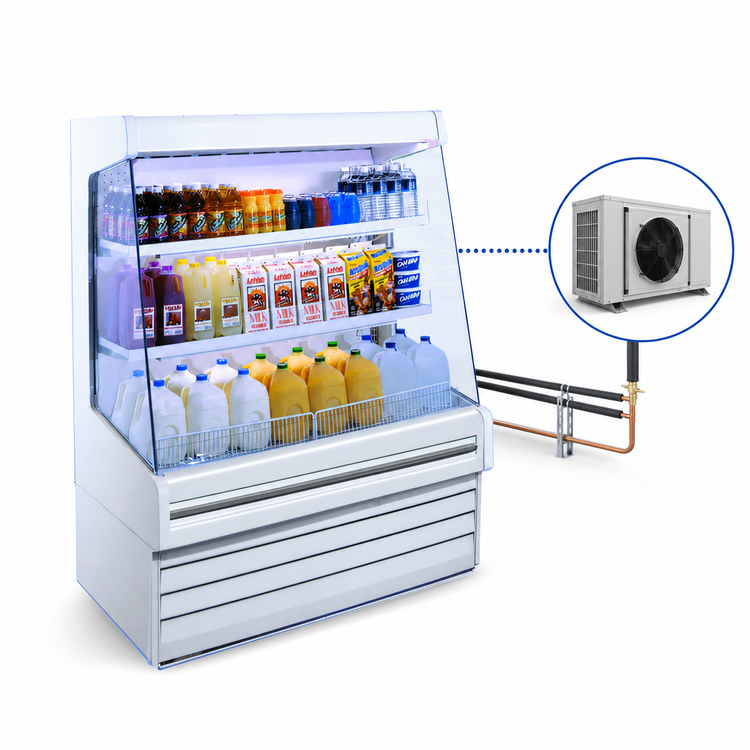 Product image #3 for Howard-McCray Ovation Series Dairy Open Merchandiser with LED Lighted Shelves, Remote Refrigeration, 39 Inch W x 60 Inch H
