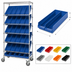 Thumbnail image #3 for Quantum Mobile Wire Shelving Bin Storage Unit with 18 Bins, 36 x 18 x 74 Inches, Chrome Plated Finish