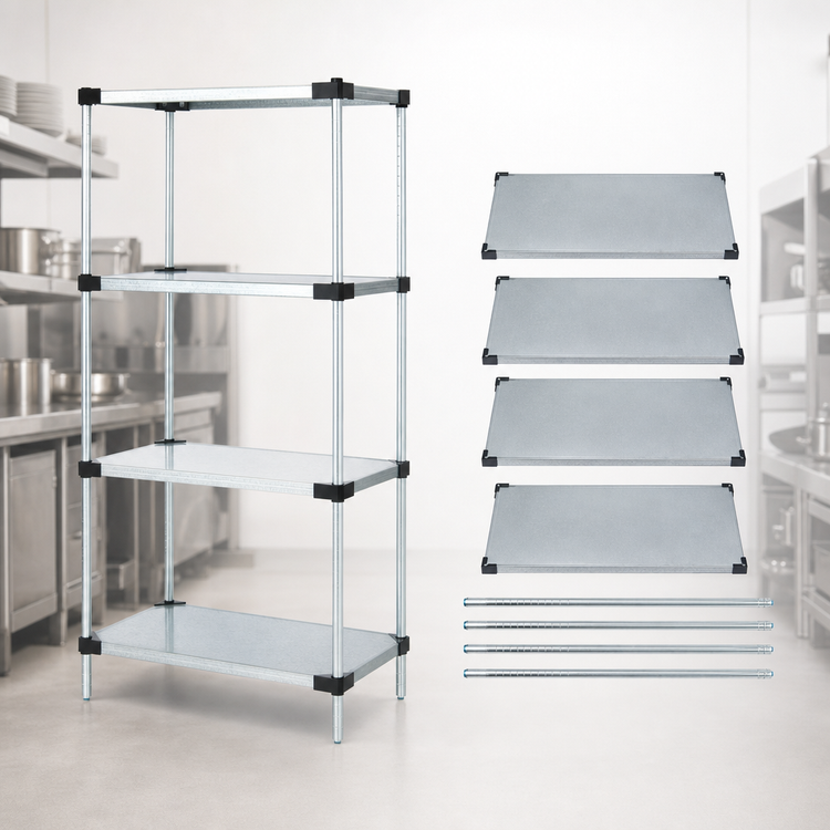 Product image #3 for Quantum 24" x 24" x 63" Stationary Solid Shelving Starter Kit