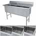 Thumbnail image #3 for Advance Tabco Special Value Series 3-Compartment Fabricated Sink with No Drainboards, 24 x 24 x 14 Inch Bowls