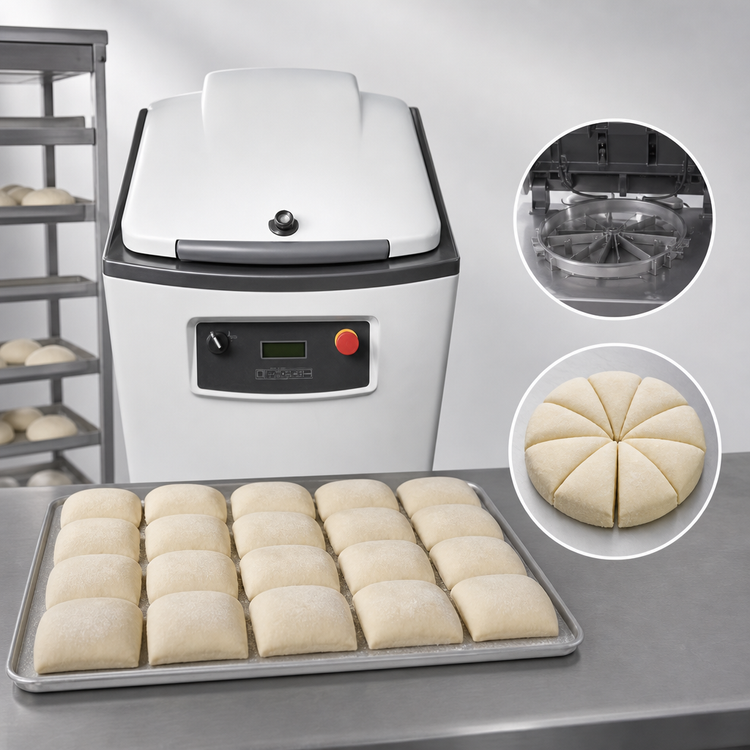 Product image #3 for Univex AQD20 Automatic Square Dough Divider, 20-Piece Hydraulic Floor Model