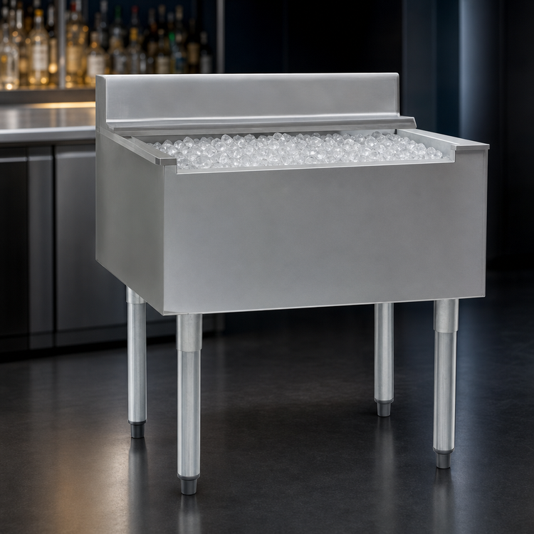 Product image #3 for Eagle 2200 Series 48-Inch Underbar Ice Bin/Cocktail Unit with 16-Inch Deep Liner and Sliding Cover