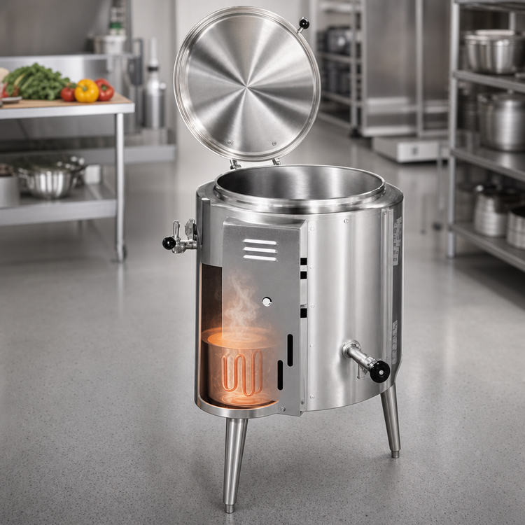Product image #3 for Groen EE-20 20-Gallon Electric Steam Jacketed Kettle with Tri-Leg Base