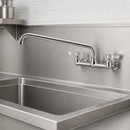Thumbnail image #3 for Krowne Silver Series 12-816L Splash-Mounted Commercial Faucet, 16-Inch Swing Spout, 8-Inch Centers, Ceramic Valve Case of 12