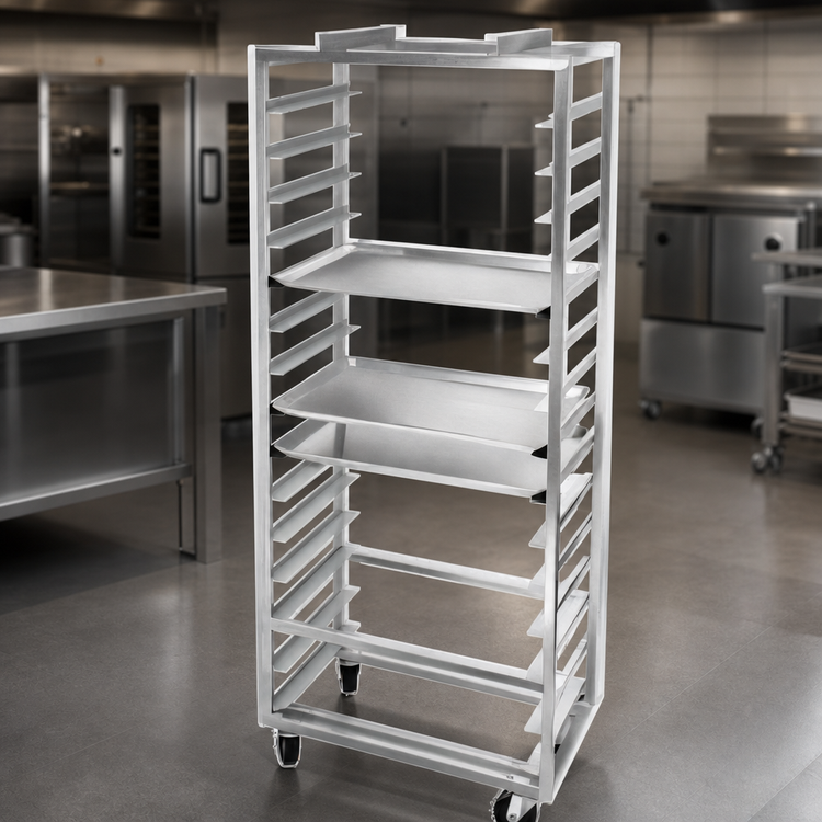 Product image #3 for Channel Manufacturing 413A-OR Standard Heavy-Duty Side-Loading Aluminum Bun Pan Oven Rack, 12-Pan Capacity