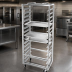 Thumbnail image #3 for Channel Manufacturing 413A-OR Side-Loading Aluminum Bun Pan Rack, 12-Pan Capacity, No Lift, 4-Inch Swivel Phenolic Casters