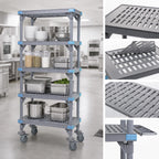 Thumbnail image #3 for Quantum Millenia QPM212486VS-5 5-Shelf Mobile Polymer Shelving Starter Unit, 24"W x 21"D x 86"H, Gray