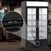 Thumbnail image #4 for Beverage-Air MarketMax Two-Section Reach-In Glass Door Merchandiser Refrigerator, 35.08 Cu. Ft., Black, Hinged Double Glass Doors