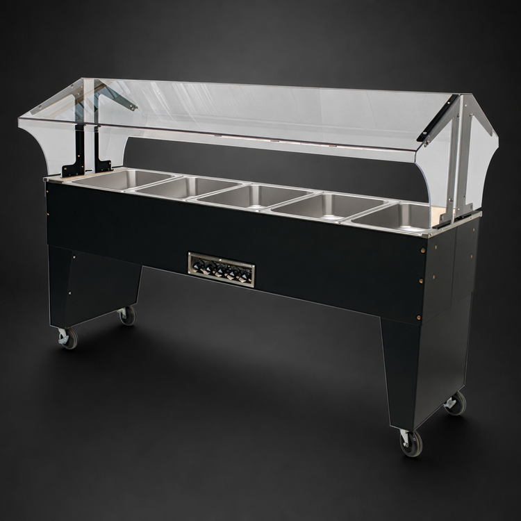 Product image #3 for Advance Tabco Triumph Supreme Portable 5-Well Electric Hot Food Buffet Table with Open Base, 208/240V, Stainless Steel Wells