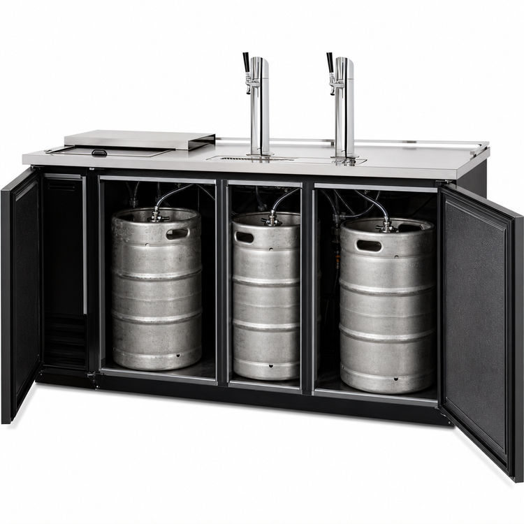 Product image #3 for Club Top Direct Draw Beer Dispenser, 3 Half-Barrel Capacity, 2-Column