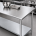 Thumbnail image #3 for Duke 72-Inch Stainless Steel Top Work Table with Galvanized Undershelf