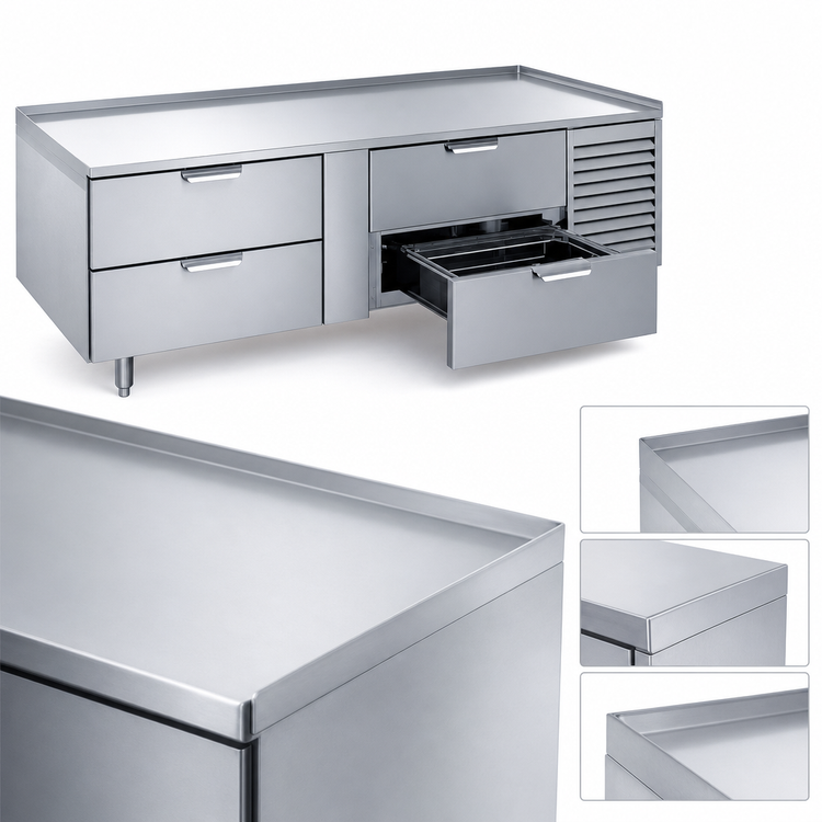Product image #3 for La Rosa Refrigeration 3076-SR 76-Inch Self-Contained Refrigerated Equipment Stand with 4 Drawers