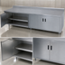 Thumbnail image #3 for Advance Tabco Special Value Economy Enclosed Work Table with Cabinet Base, 96 x 24 Inches, 16 Gauge 304 Stainless Steel Top, 5 Inch Backsplash