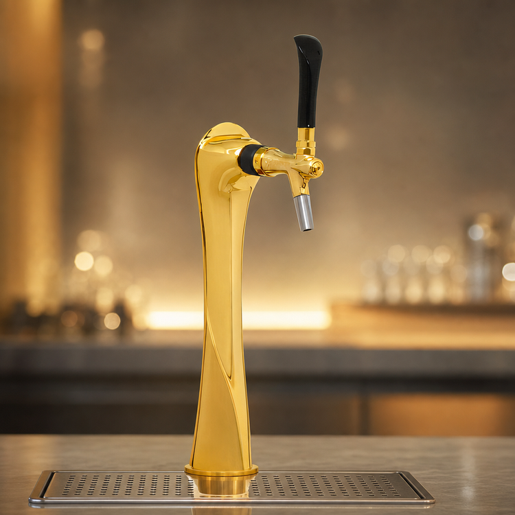 Product image #3 for Perlick Lucky Tower Air-Cooled Direct Draw Beer Dispensing Kit, 1 Faucet, Polished Gold