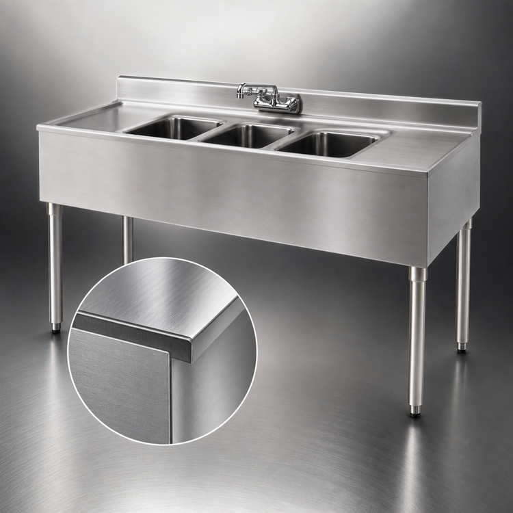 Product image #3 for Eagle Group 2200 Series 36-Inch Two-Compartment Underbar Sink Unit with Right Drainboard
