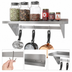 Thumbnail image #3 for KoolMore 36-Inch x 12-Inch Wall-Mounted Stainless Steel Wall Shelf with Pot Rack and 3 Hooks