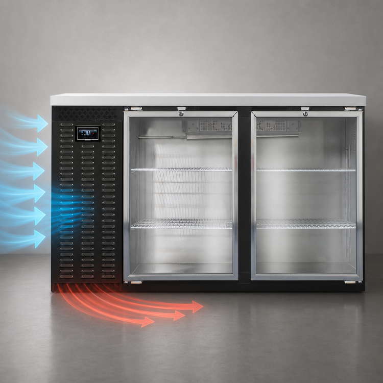 Product image #3 for Continental Refrigerator BB59NGD 59" Two Glass Door Back Bar Cooler