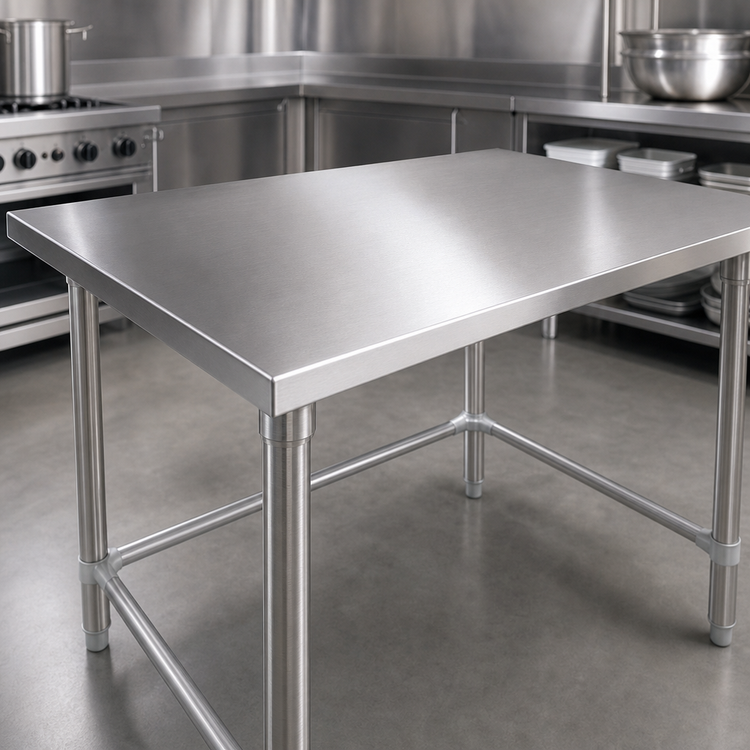 Product image #3 for John Boos Stallion 30" x 30" 16-Gauge Stainless Steel Corner Work Table
