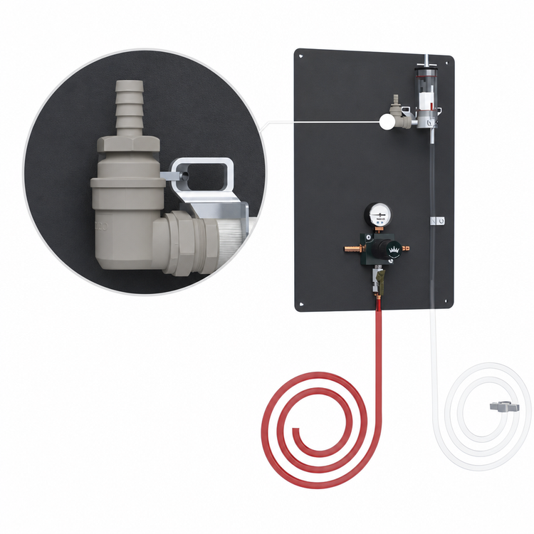Product image #3 for Krowne MasterTap Single-Line Beer Regulator Panel with Empty Keg Detector