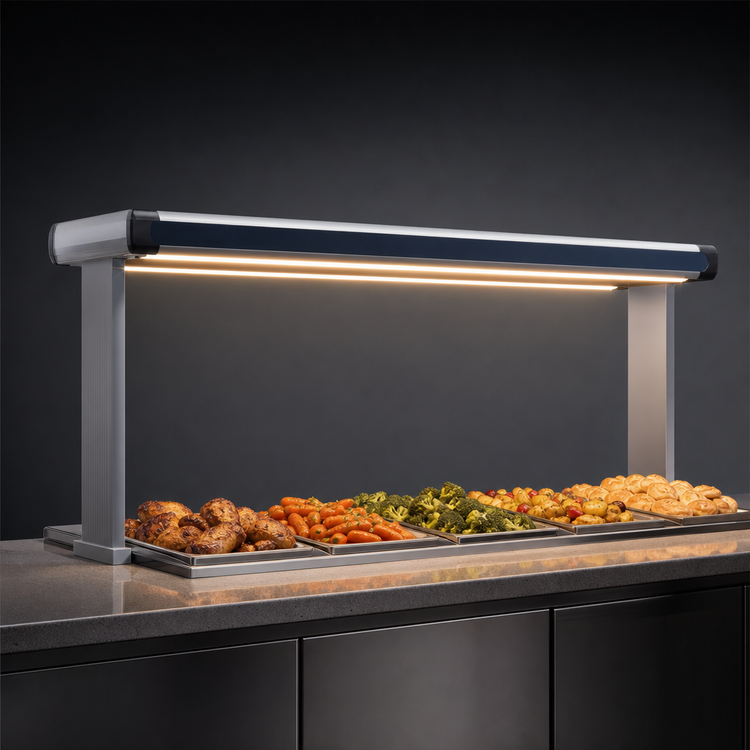 Product image #3 for Hatco Glo-Ray Designer Dual Strip Heater with Lights, 87-1/2 Inch W, Aluminum, 4520 Watts