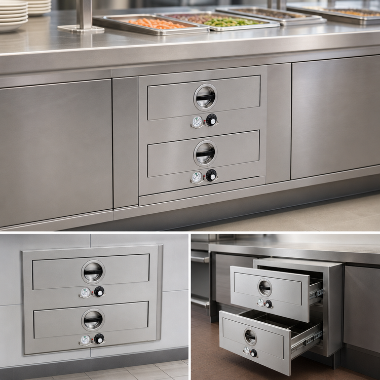 Product image #3 for Toastmaster Built-In Double-Drawer Food Warming Drawer, 2 x 12 x 20 x 5 Pan Capacity, Thermostatic Controls