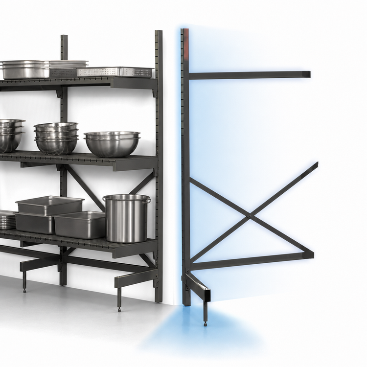 Product image #3 for Metro SmartLever Cantilevered Shelving Add-On Kit for 72"W x 24"D Shelves