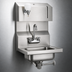 Thumbnail image #3 for Wall-Mounted 304 Stainless Steel Hand Sink with Towel & Soap Dispensers, Gooseneck Faucet, and Polymer Lever Drain with Overflow