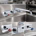 Thumbnail image #3 for BK Resources OptiFlow Lead-Free Splash-Mounted Commercial Faucet, 8-Inch Centers, 16-Inch Swing Spout