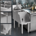 Thumbnail image #4 for Top Shelf TSF18BS 18-Inch Freestanding Stainless Steel Underbar Blender Station with Dump Sink