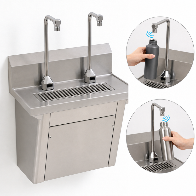 Product image #3 for Eagle Group Wall-Mounted Still Water Bottle Filler Station with Double Electronic-Eye Faucets