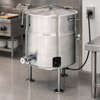 Thumbnail image #3 for Cleveland Range KEL25 25-Gallon Self-Contained Electric Steam Kettle, Tri-Leg Base, 2/3 Steam Jacket, 316 Stainless Steel Liner