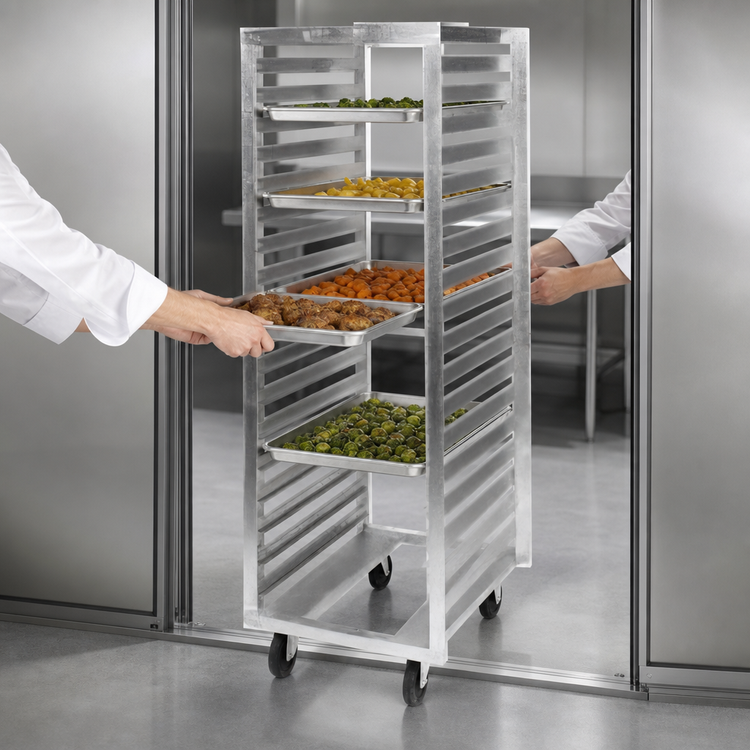 Product image #3 for Metro Pass-Thru Roll-In Refrigerator Pan Rack, End Load, 36 Full-Size Pan Capacity