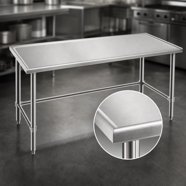Product image #3 for Eagle Spec-Master Marine Series 120-Inch x 36-Inch Stainless Steel Work Table with Marine Edge