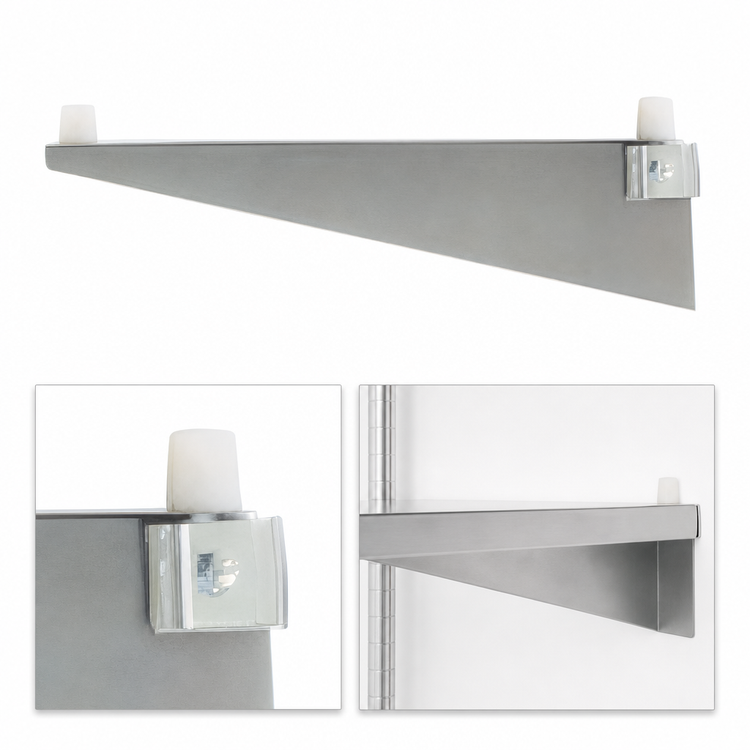 Product image #3 for Eagle Group Right-Hand Single Knob Cantilever Shelf Bracket, 18 Inch, Stainless Steel