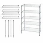 Thumbnail image #3 for Quantum WR63-3672S-5 5-Shelf Stationary Wire Shelving Starter Unit, 72"W x 36"D x 63"H, 304 Stainless Steel