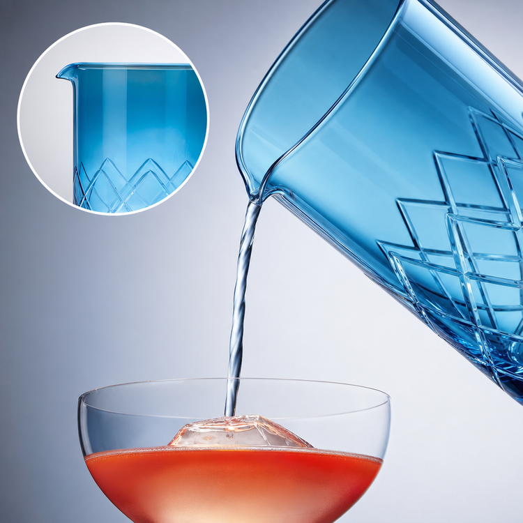 Product image #3 for Barfly 17 oz Blue Mixing Glass with Weighted Base and Pouring Spout