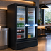 Thumbnail image #3 for Beverage Air Marketeer Two-Section Reach-In Glass Door Merchandiser Refrigerator, Sliding Doors, 41.66 Cu. Ft., Bottom-Mount, Black