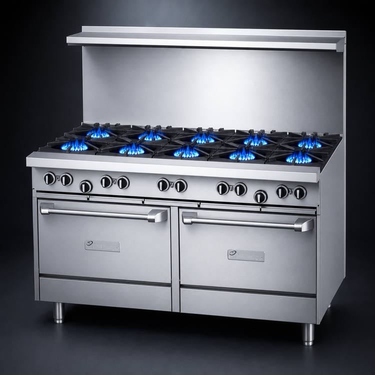 Product image #3 for Garland US Range U Series 60-Inch Gas Restaurant Range with 10 Open Burners and 2 Standard Ovens