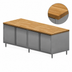Thumbnail image #3 for 96-Inch Hard Maple Top Stainless Steel Cabinet Base Chef Table with Hinged Doors