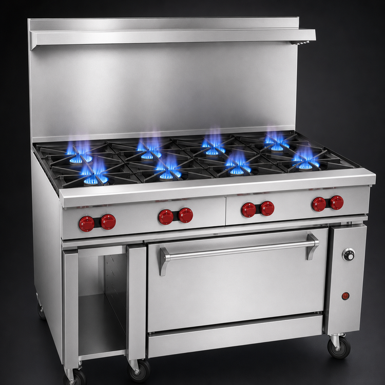 Product image #3 for Wolf Challenger XL 48-Inch Gas Restaurant Range with 8 Open Burners and Convection Oven