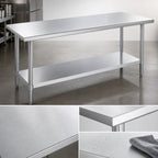 Thumbnail image #3 for Duke Manufacturing 314S-3084 Stainless Steel Work Table with Undershelf, 84 x 30 x 36 Inches