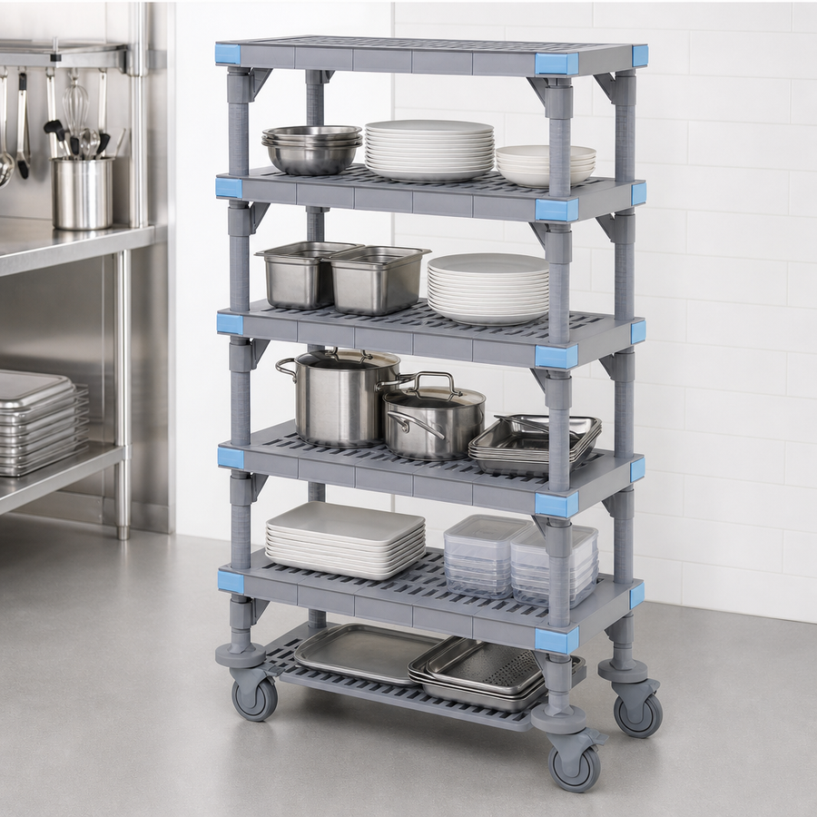 Five Open Grid Shelves