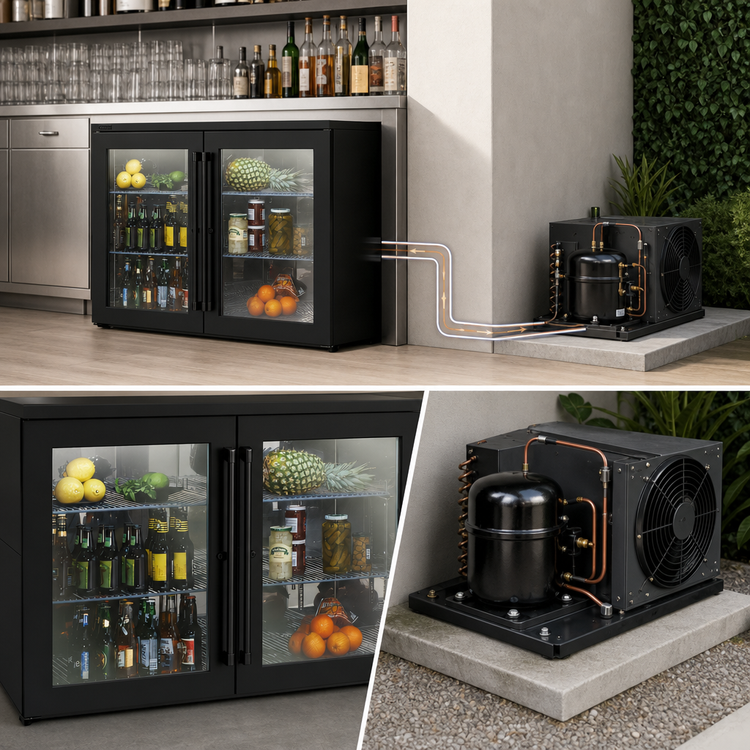 Product image #4 for Perlick BBR48 48-Inch Two-Section Remote Back Bar Refrigerator with Locking Solid Doors