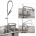Thumbnail image #3 for BK Resources Evolution Lead-Free Splash-Mount Pre-Rinse Assembly with Add-On Faucet and 12-Inch Swing Spout