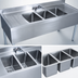 Thumbnail image #3 for BK Resources Slim-Line Three-Compartment Underbar Sink with Dual Drainboards and Faucet, 72 Inch Wide