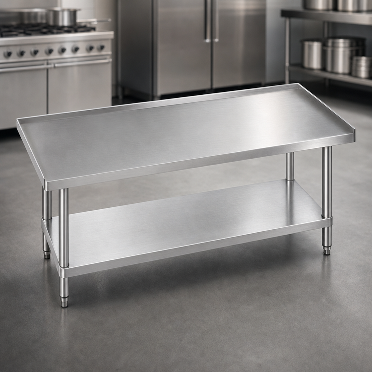 Product image #3 for Advance Tabco Special Value 30"W x 30"D Stainless Steel Equipment Stand with Adjustable Undershelf