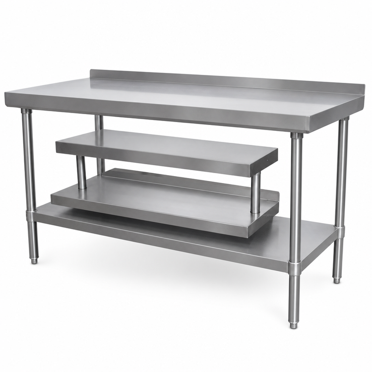 Product image #3 for BK Resources EQ-PS24 Adjustable Stainless Steel Plate Shelf for EQ-WS24 Work Shelf