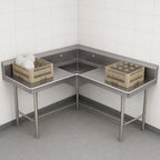 Thumbnail image #3 for BK Resources BKSDT6-C6060R L-Shaped Corner Soiled Dishtable, 60 x 60 in, Right-to-Left, 20 x 20 x 8 in Welded Bowl