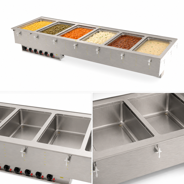 Product image #3 for Vollrath 6-Well Drop-In Electric Hot Food Well with Autofill, Wet Operation, 208V