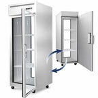 Thumbnail image #3 for Everest Refrigeration ESPT-1G-1S One-Section Pass-Thru Reach-In Refrigerator, Glass Front/Solid Rear Doors, 23 Cu. Ft., Stainless Steel